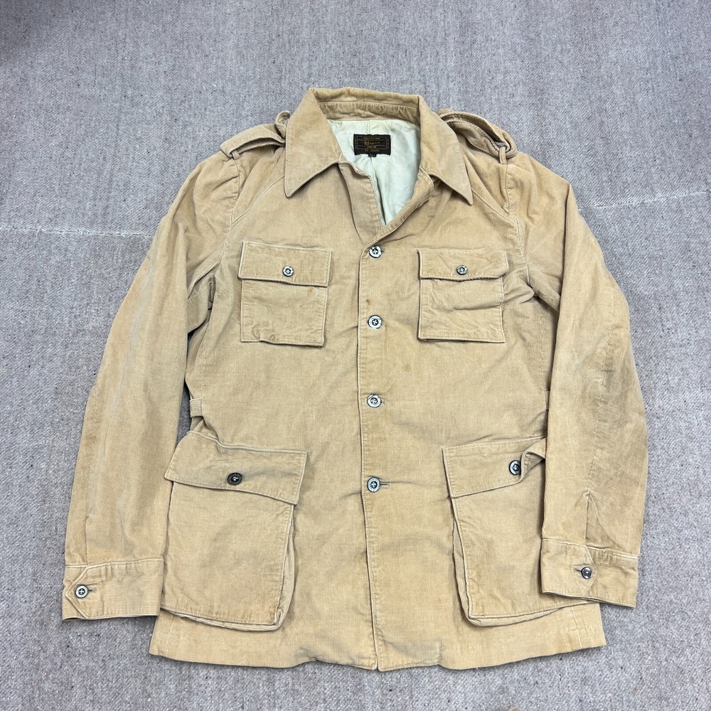 Vintage Baycrest Cordury Jacket Mens Large Beige 1970s Tall Blazer Technical